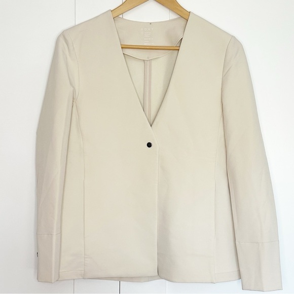 ADAY Strategy Blazer XS oat cream boxy jacket snap career Stretch Office neutral - Picture 5 of 13